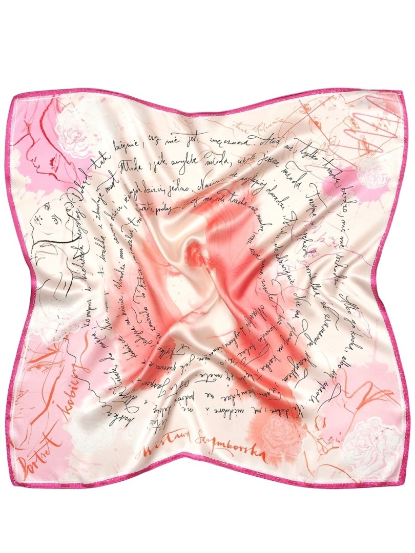 AD7-501 Apaszka jedwabna Wisława Szymborska Portret kobiecy 68x68cm